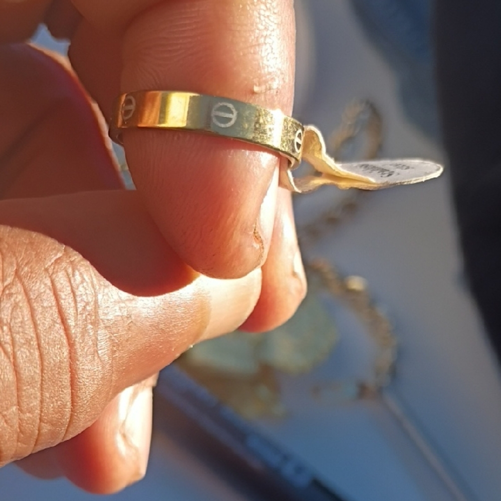 Gold Ring with Engraved Design